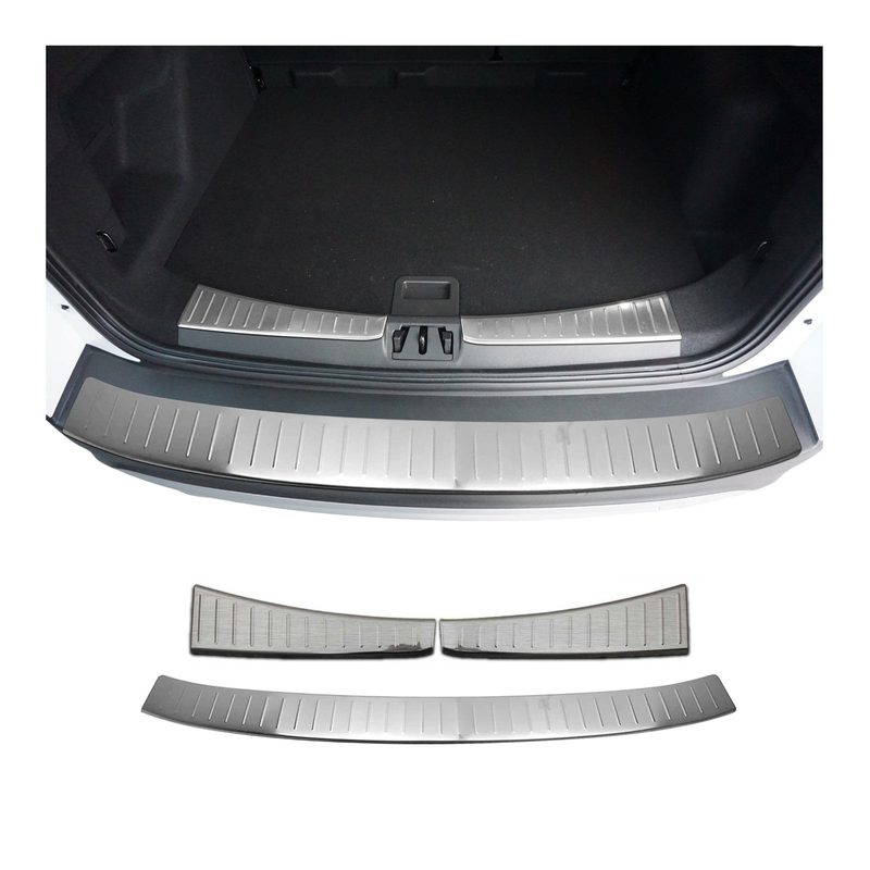 Rear Bumper Guard & Trunk Sill Cover Set for Ford Escape 2017-19 FL Brushed 3Pcs