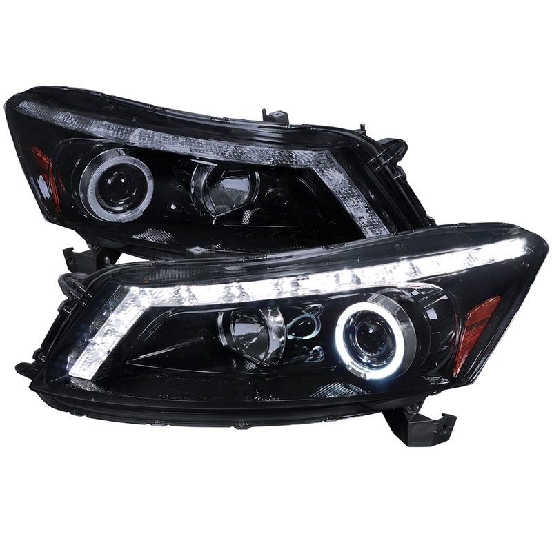 2008-2012 Honda Accord Sedan Single Halo Headlights LED Light&LED Signal Smoke