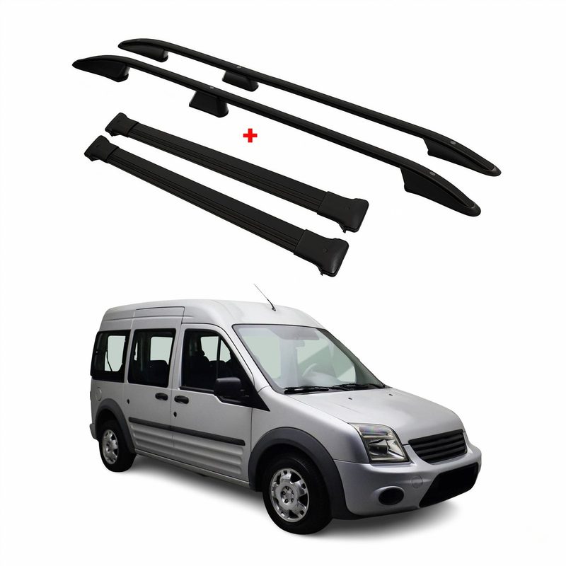 2010-2013 Ford Transit Connect Long Roof Racks & Roof Rack Rails Black