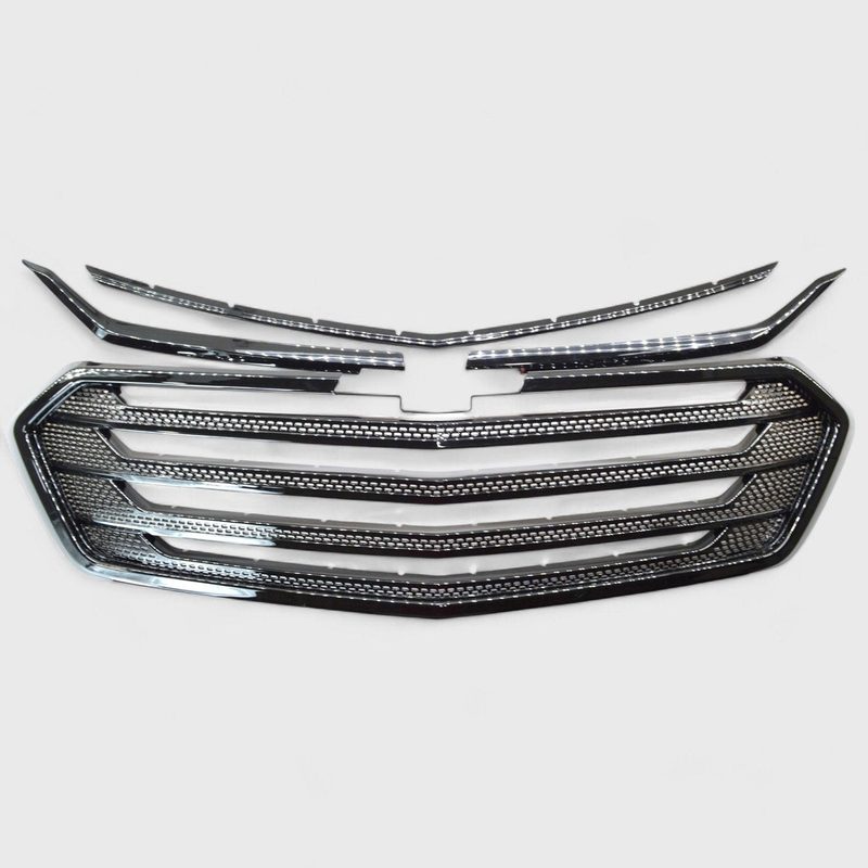 2018-2021 Chevrolet Traverse Grille Overlay Gloss Black 4Pcs ABS Plastic