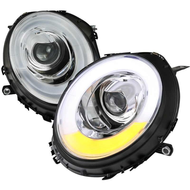 2007-2015 Mini Cooper R55 R56 R57 R58 R59 Headlights LED Bar Signal Chrome