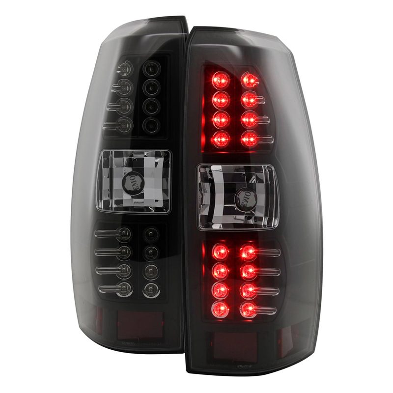 2007-2012 Chevy Avalanche LED Tail Lights Matte Black Housing/Clear Lens