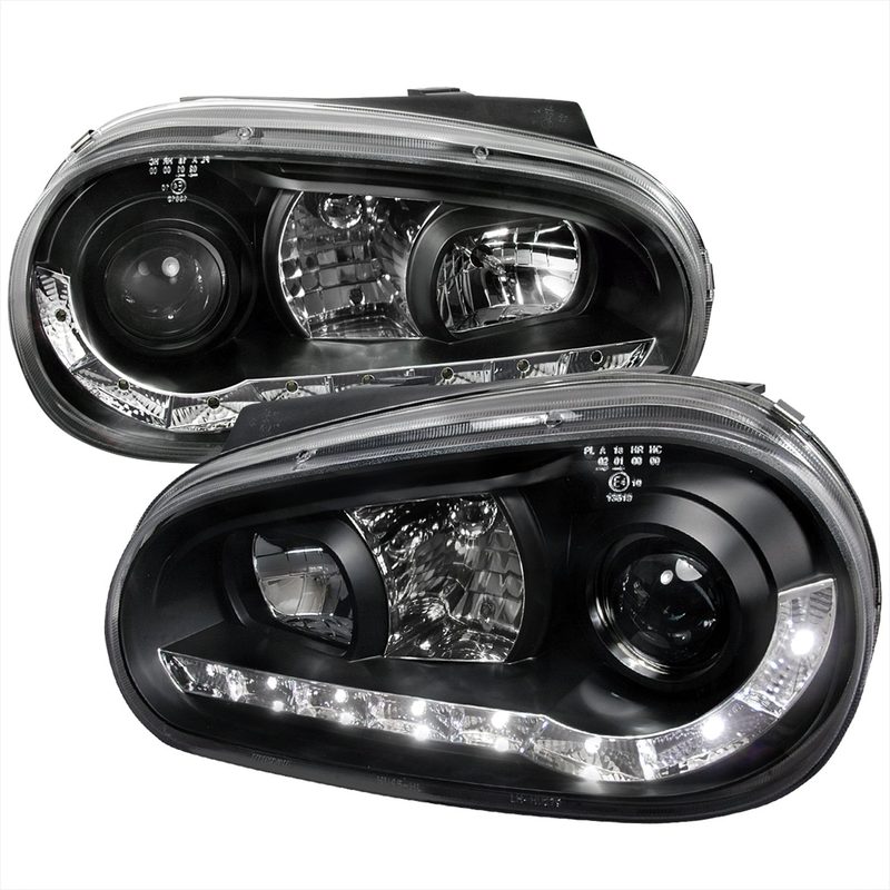 1999-2006 VW Golf Mk4 GTI/R32 Cabrio Projector Headlights R8 LED Light Black