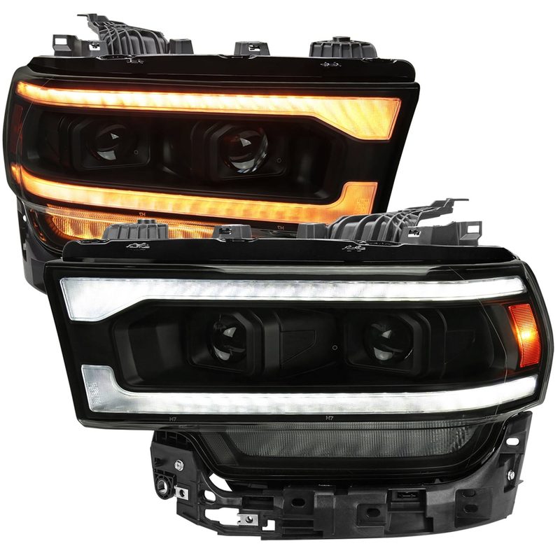 2019-2024 Dodge RAM 2500/3500/4500/5500 LED Signal Projector Headlights Smoke