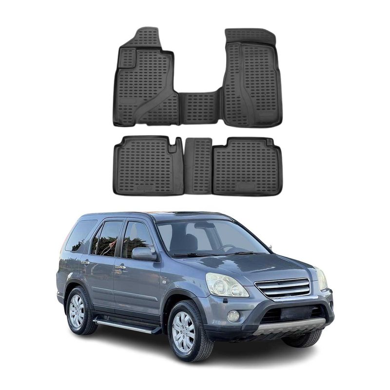 2002-2006 Honda CR-V Floor Mats Liners Full Set All Weather Black