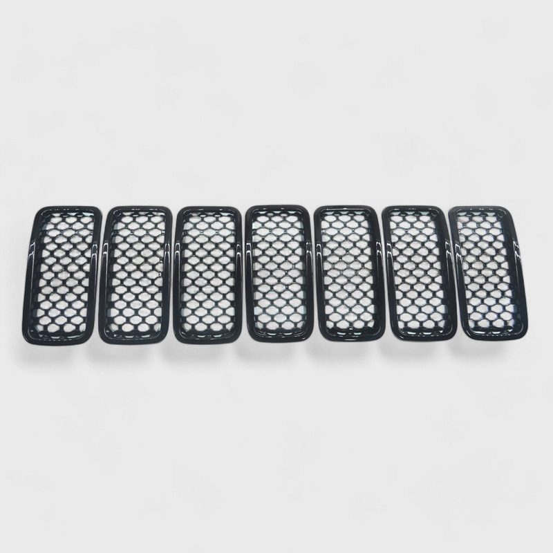 2020-2024 Jeep Renegade Grille Overlay Gloss Black 7Pcs ABS Plastic