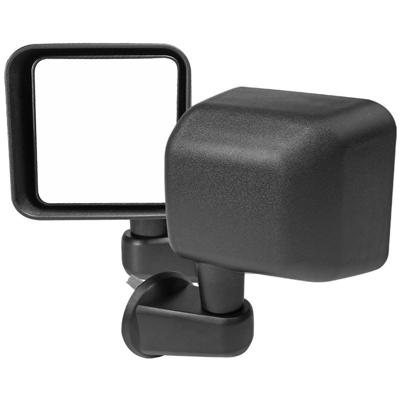 2007-2018 Jeep Wrangler JK Black Manual Adjustable Side Mirrors