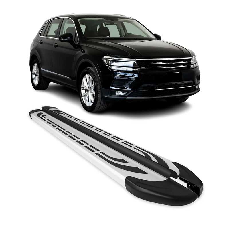 Side Step Nerf Bars Running Board for Volkswagen Tiguan 2018-2024 Aluminium Gray