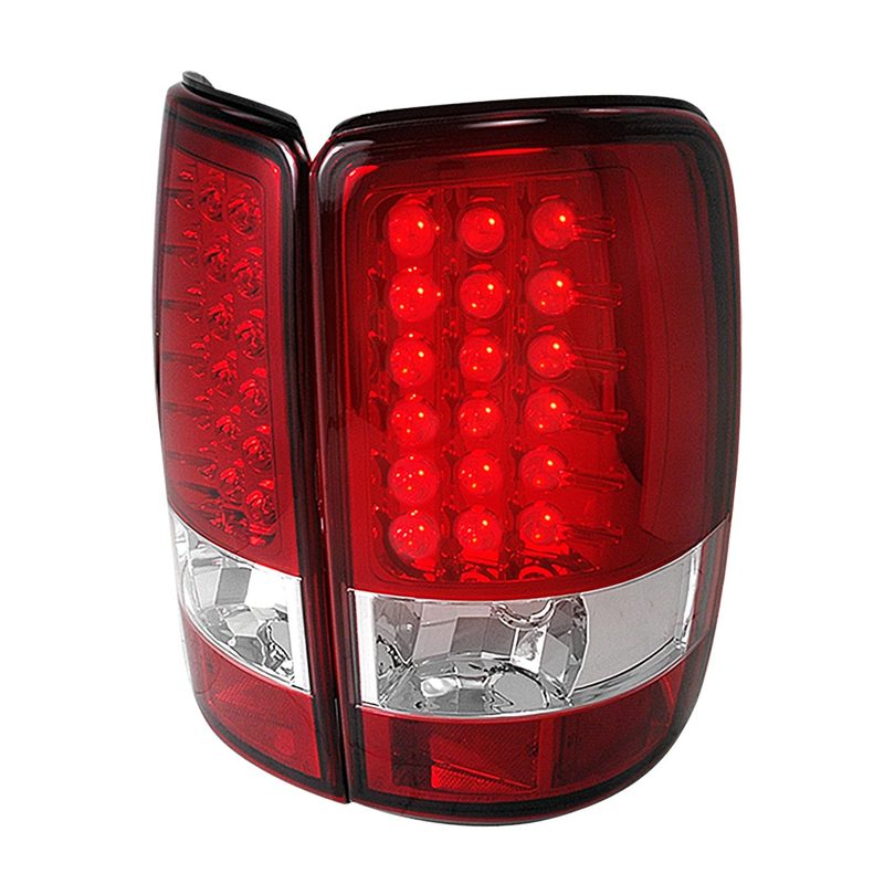 2000-2006 Chevy Suburban/Tahoe/Yukon/Yukon XL LED Tail Lights Chrome/Red Clear