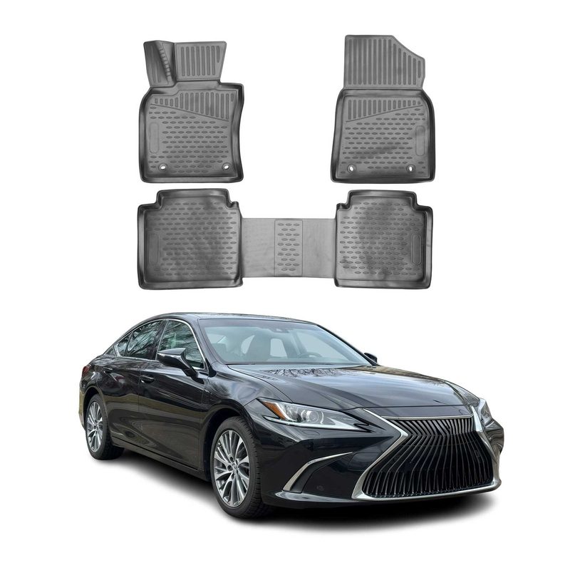 2019-2025 Lexus ES 300h Hybrid Floor Mats Liners Full Set All Weather Black