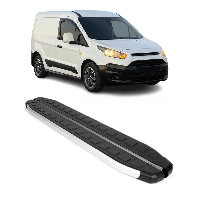 2014-2019 Ford Transit Connect L1 Short Running Boards Side Steps Silver & Black