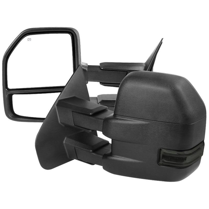 2007-2014 Ford F-150 Heated Towing Mirrors Smoke LED Turn & Puddle Lights