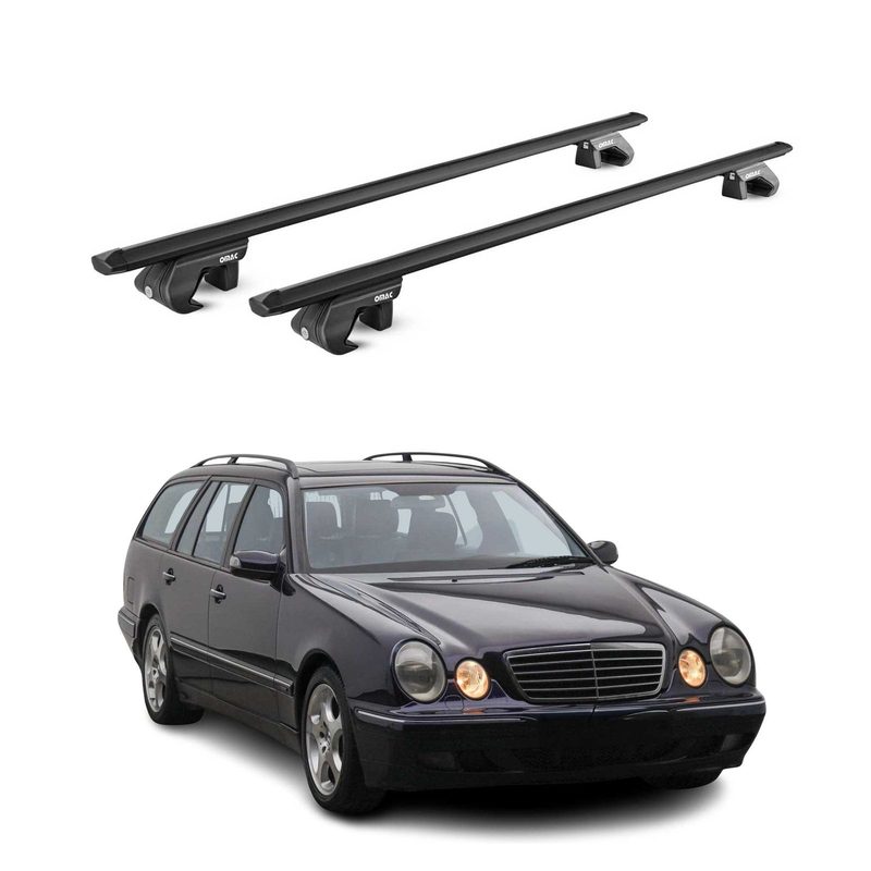 Roof Rack Luggage Carrier for Mercedes E Class S210 Wagon 1996-2002 Alu Black 2x