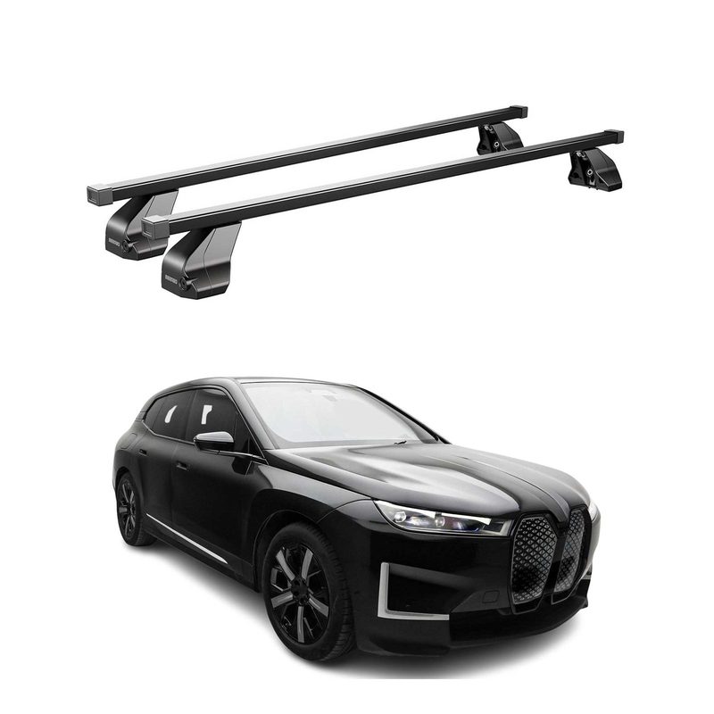 Top Roof Racks Cross Bars fits BMW iX I20 2022-2026 2Pcs Black Steel