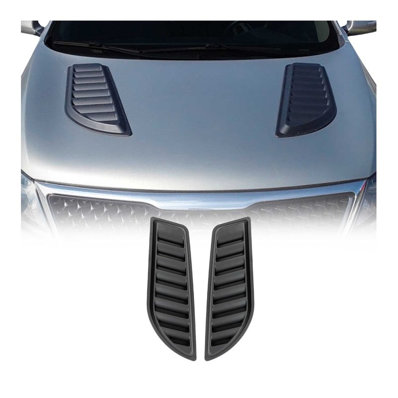 2012-2018 RAM 1500 Hood Scoop Vent Air Flow Intake Black 2 Pcs