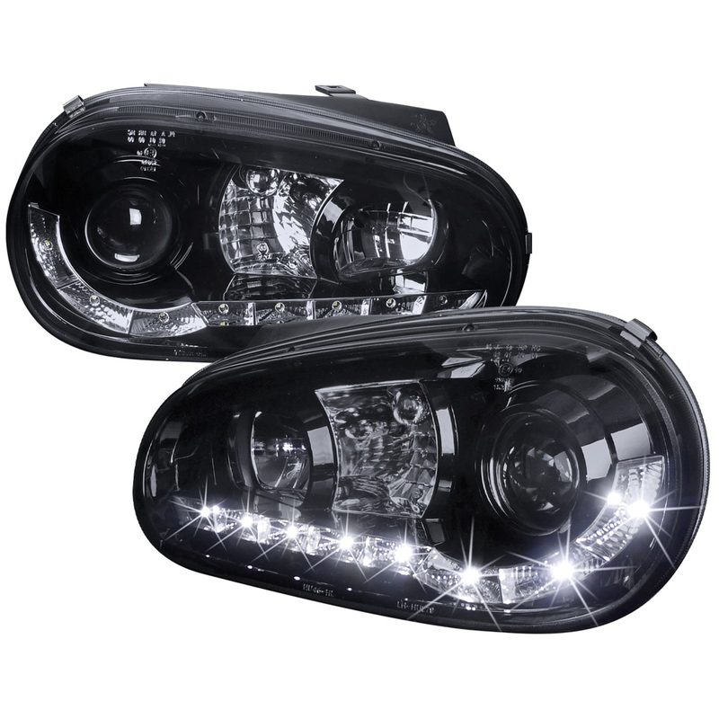 1999-2006 VW Golf Mk4 GTI/R32 Cabrio Projector Headlights R8 LED Light Smoke