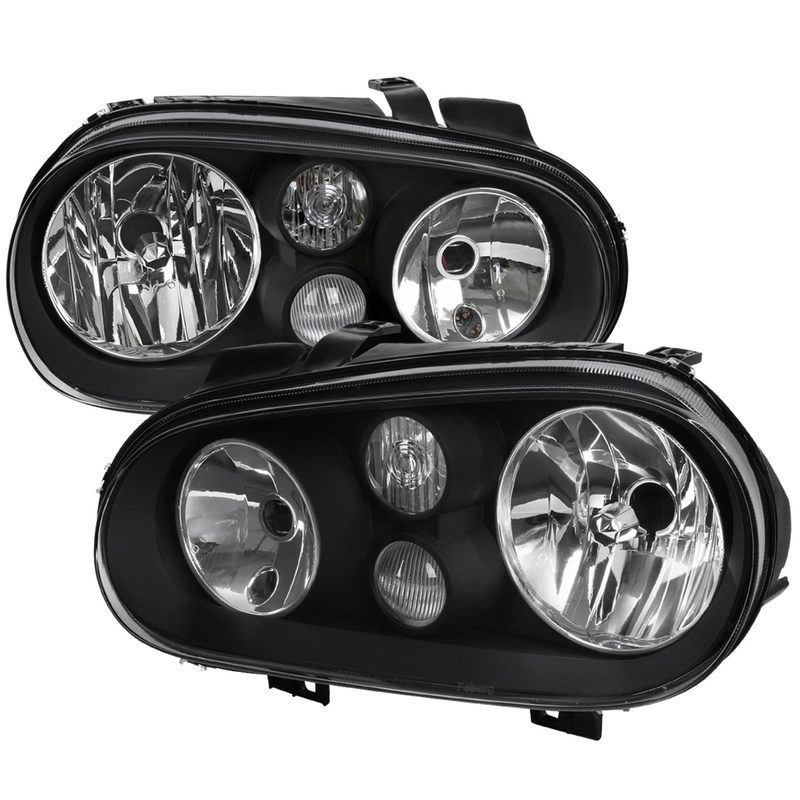 1999-2006 VW Golf Mk4 GTI/R32 Cabrio V2 Factory Headlights Matt Black