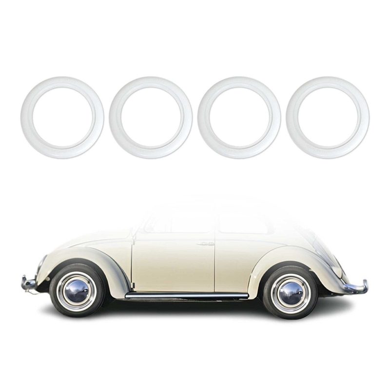 15" Rims Portawalls for VW Bug Pre Beetle White Wall Tire Insert Sidewall 4 Pcs