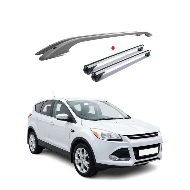 2013-2019 Ford Escape Roof Rack Rail Cross Bars Roof Set Silver