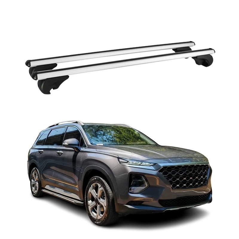 2024-2026 Hyundai Santa Fe Roof Rack Cross Bars Luggage Carrier Alu Silver