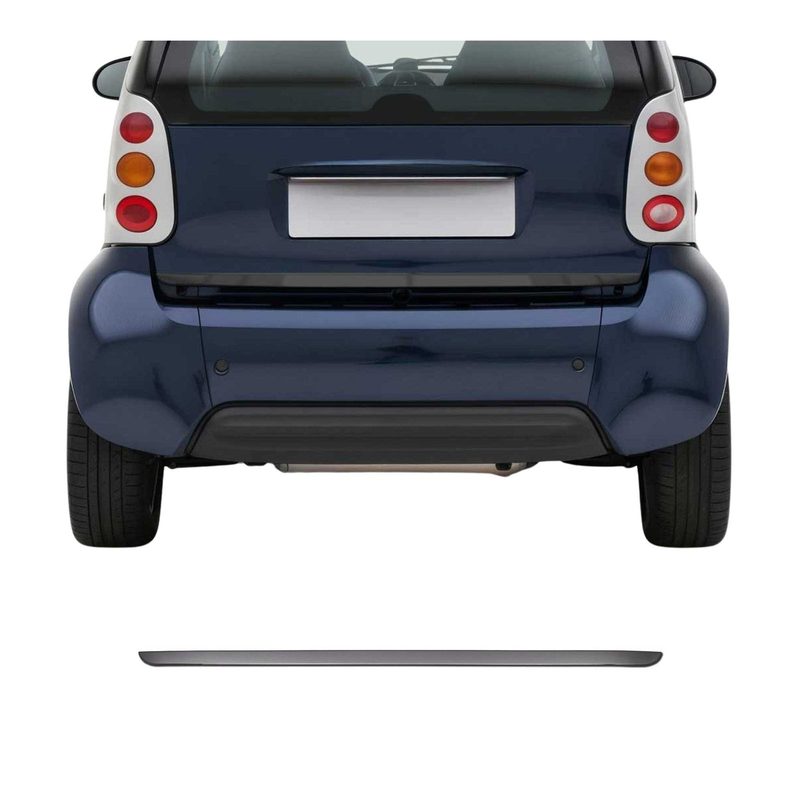 2007-2015 Smart ForTwo Rear Trunk Molding Trim Stainless Steel Dark 1Pc