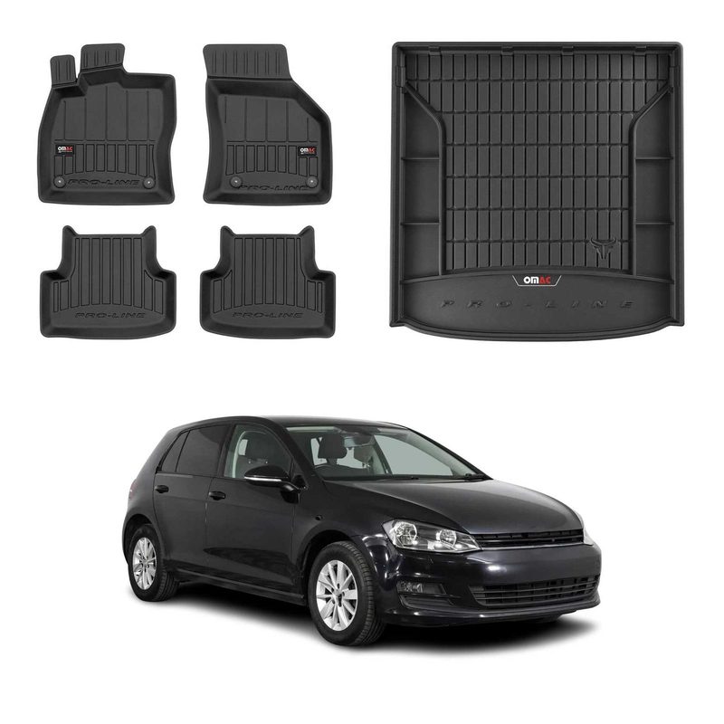OMAC Floor Mats & Cargo Liners for VW Golf SportWagen Mk7 2015-2019 Upper Trunk