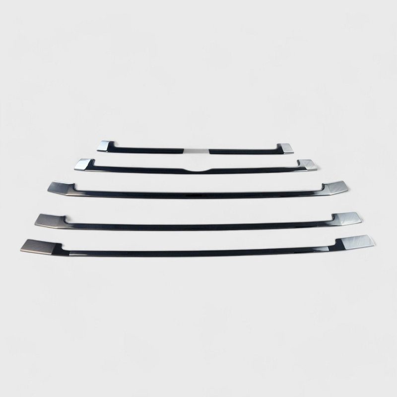 2017-2019 Toyota Highlander Grille Overlay Gloss Black 6Pcs ABS Plastic