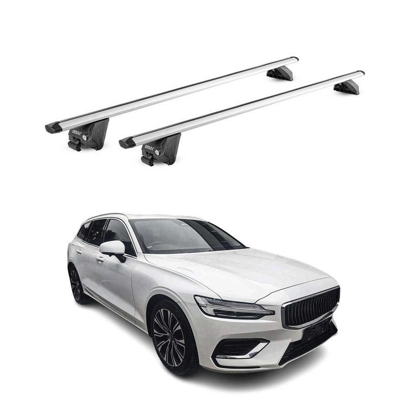 2020-2023 Volvo V60 Roof Rack Cross Bars Silver Luggage Carrier 2 Pcs