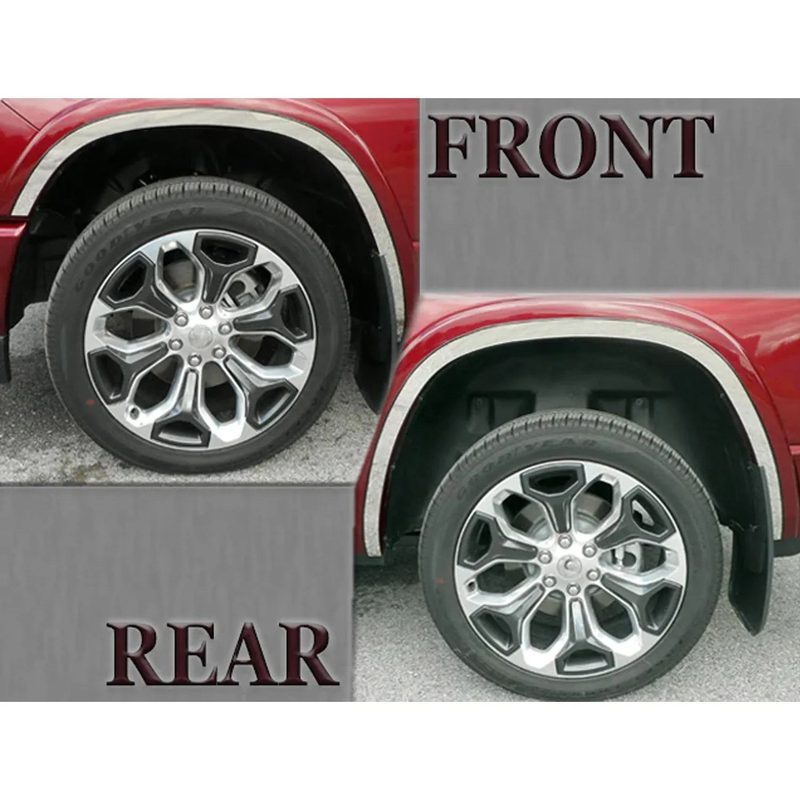2019-2023 Ram 1500 Stainless Steel Wheel Well Trim 4 Pcs