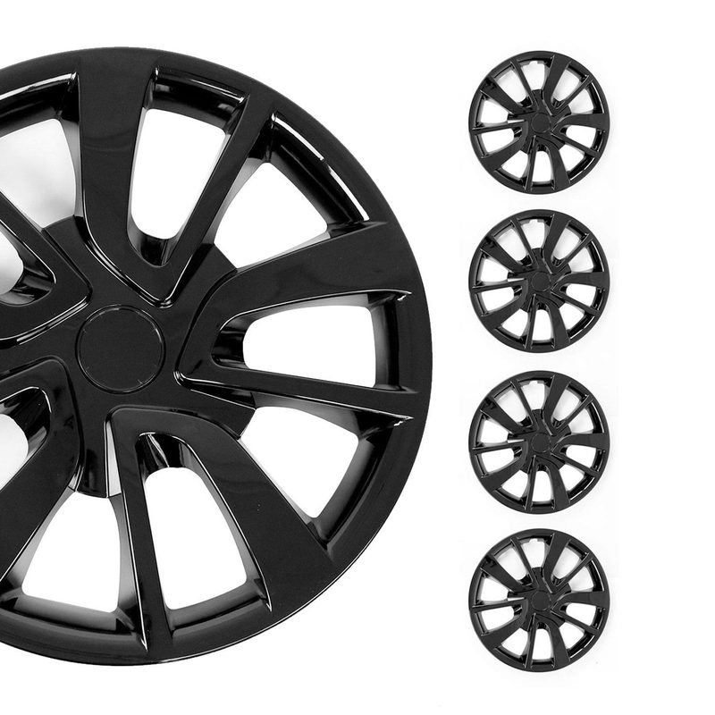 Texas Hub Caps Wheel Cover 15" Black Full Set 4 pcs.