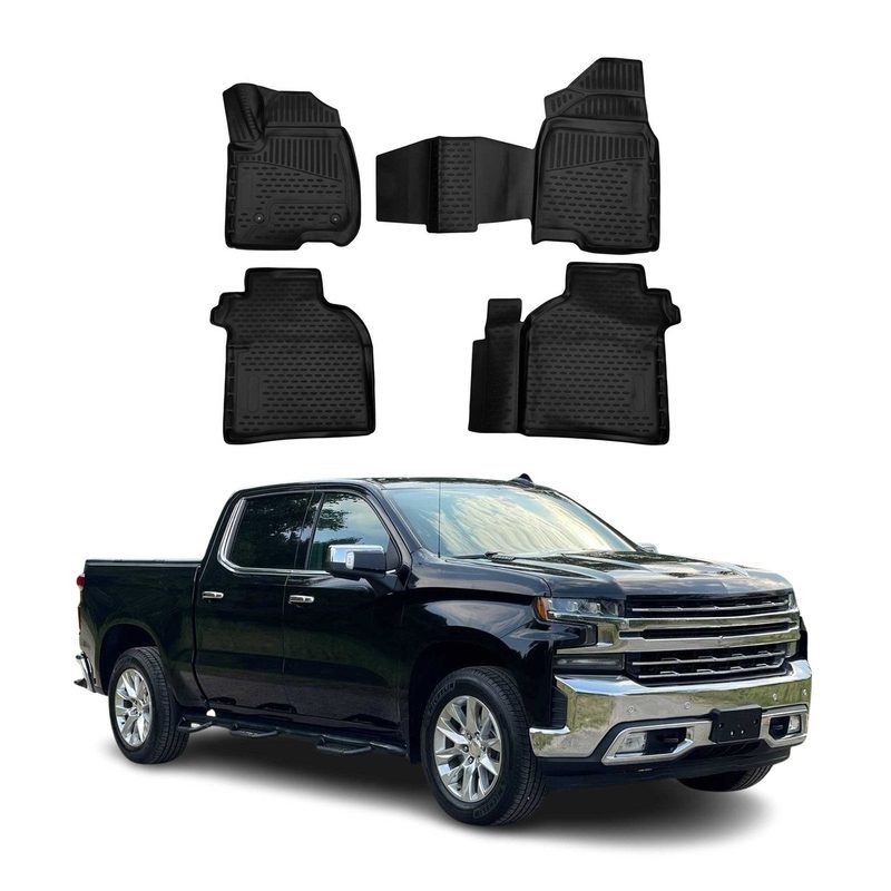 2019-2026 GMC Sierra 1500 Crew Cab Floor Mats Liners Full Set All Weather