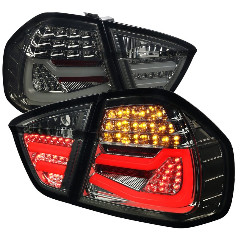 2006-2008 BMW E90 3 Series Sedan LED Tail Lights Chrome Housing/Smoke Lens