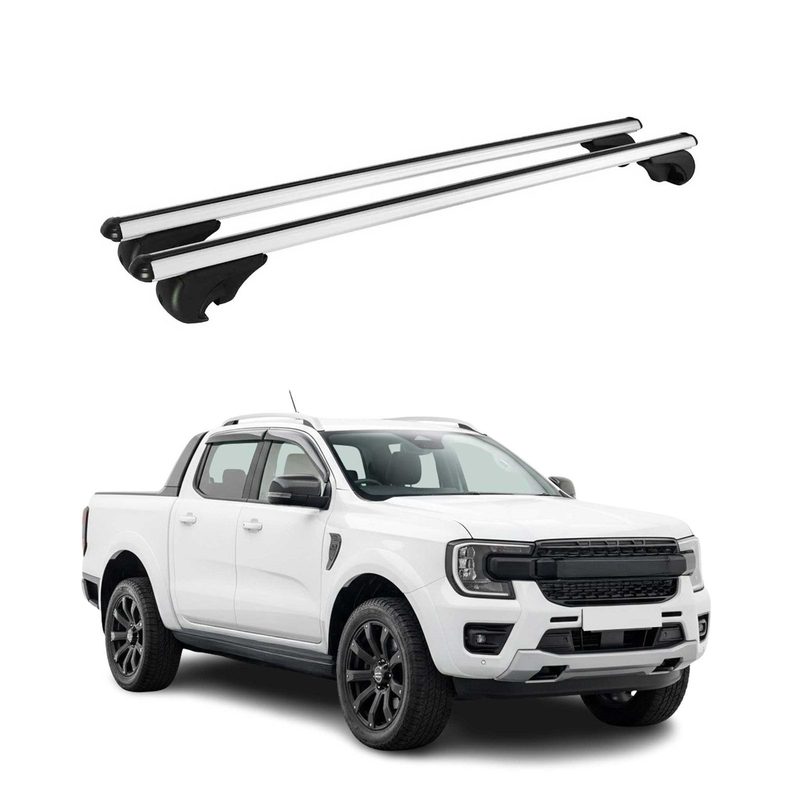Roof Rack Cross Bars Luggage Carrier for Ford Ranger 2024-2026 TÜV Gray 2 Pcs