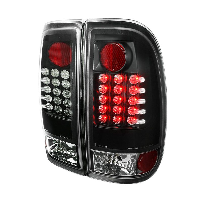 2008-2016 Ford F-250/350/450/550 Super Duty LED Tail Lights Matt Black/Clear