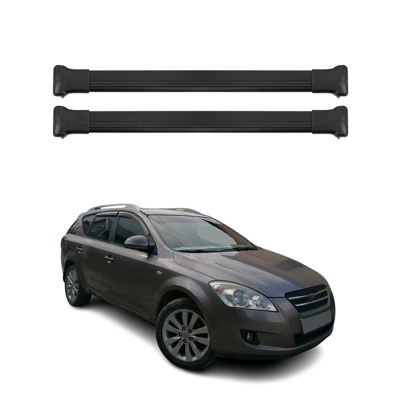 2007-2011 Kia Cee'd Estate Roof Rack Cross Bars Black