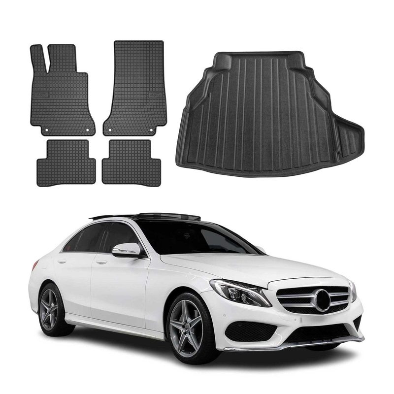 2015-2021 Mercedes C Class W205 Floor Mats & Cargo Liner Full Set All Weather