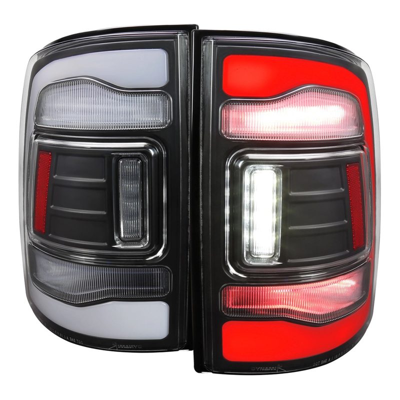 2009-2018 Dodge RAM 1500 2500 3500 LED Bar Tail Lights Matt Black