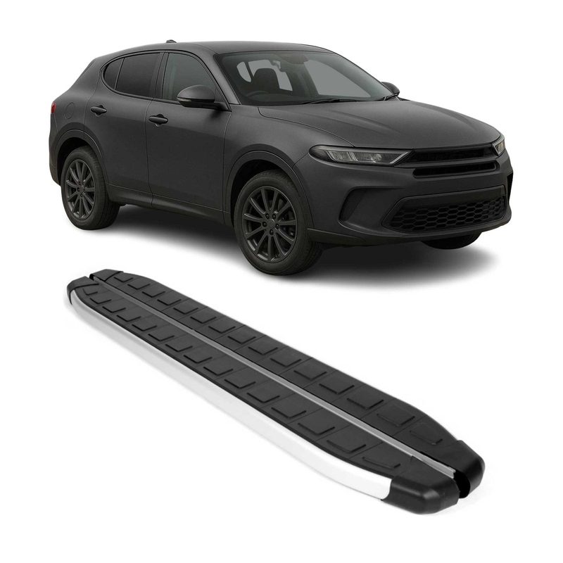 2023-2025 Dodge Hornet Running Boards Side Steps Silver & Black