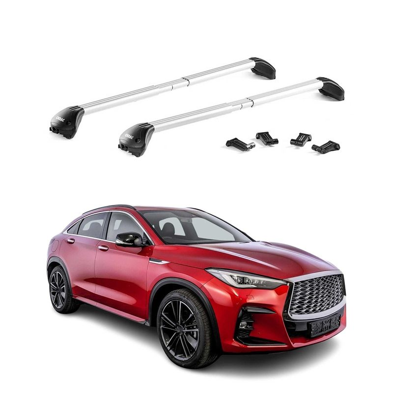 2022-2025 Infiniti QX55 Roof Rack Cross Bars Silver Luggage Carrier 2 Pcs