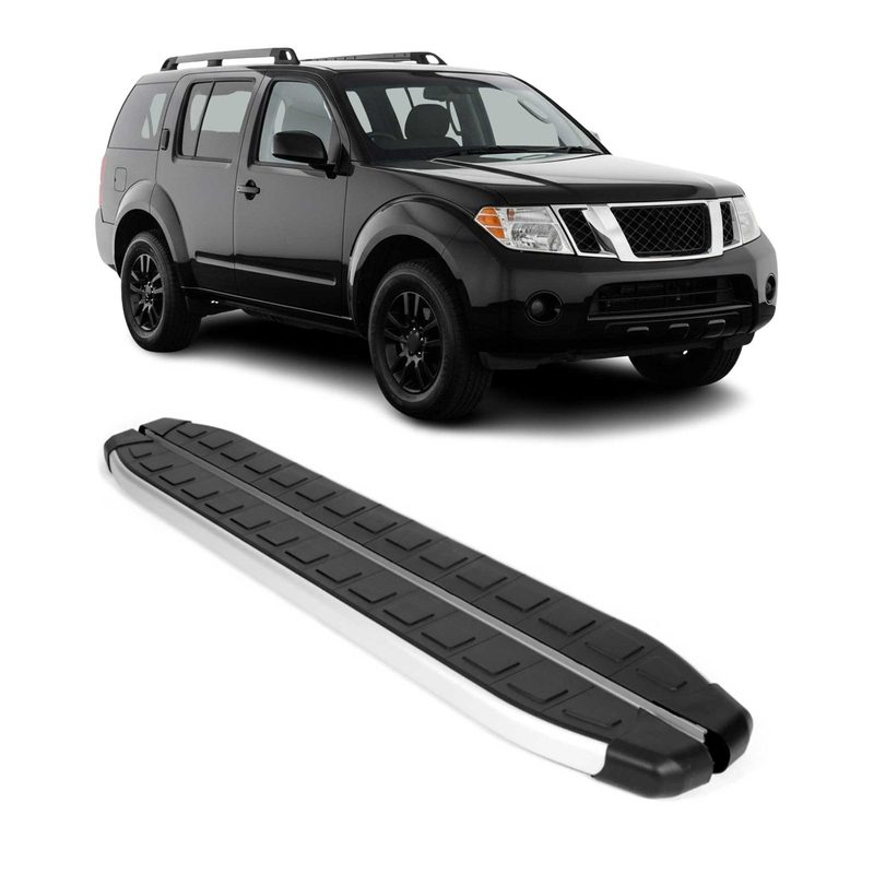2005-2012 Nissan Pathfinder Running Boards Side Steps Silver & Black