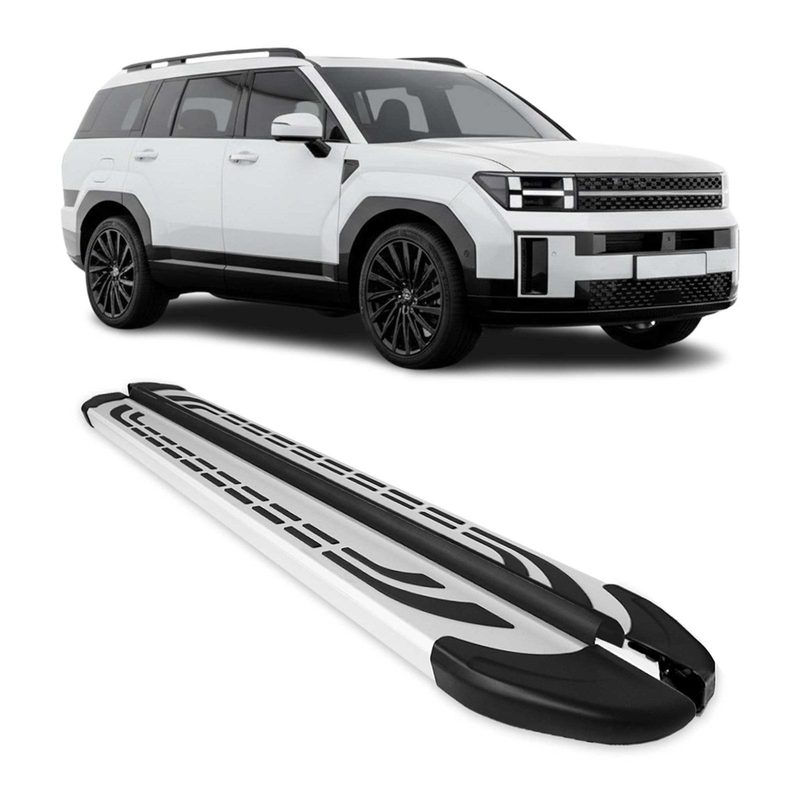 Nerf Bars Side Step Running Boards for Hyundai Santa Fe 2024-2026 Alu Silver 2x