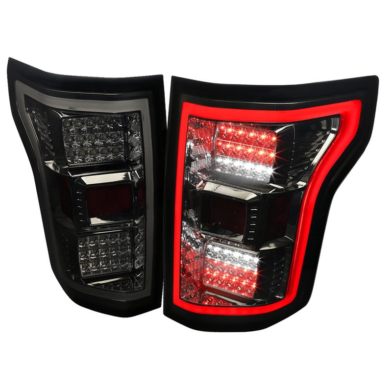 2015-2017 Ford F-150 LED Tail Lights Chrome Housing/Smoke Lens