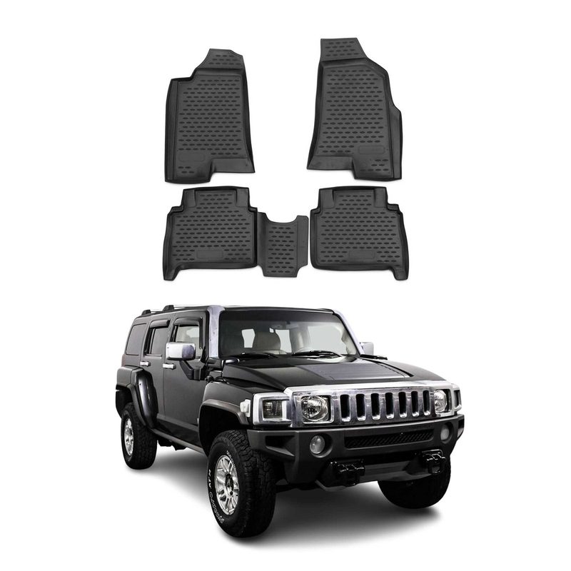 2006-2010 Hummer H3/H3T Floor Mats Liners Full Set All Weather Black