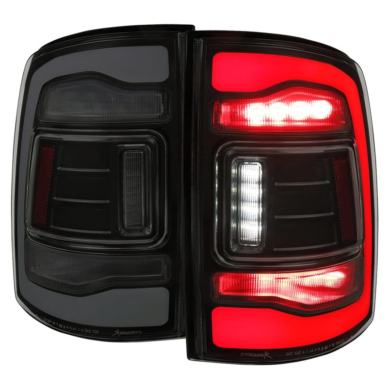 2013-2018 RAM 1500/2500/3500 Sequential Signal LED Tail Lights Black/Smoke