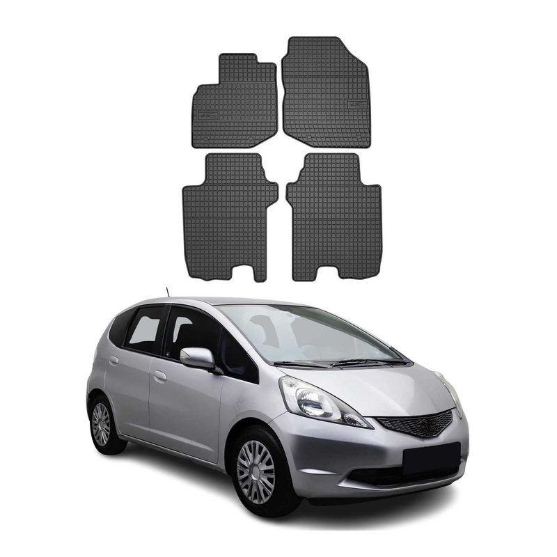 2009-2013 Honda Fit Floor Mats Liners Full Set All Weather Rubber Black