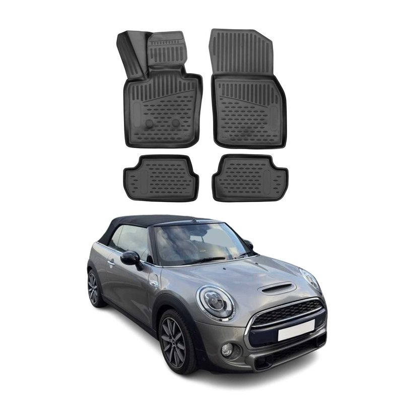 2014-2024 Mini Cooper Hardtop Floor Mats Liners Full Set All Weather Black