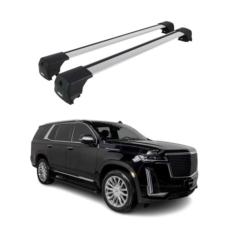 2021-2026 Cadillac Escalade Roof Rack Cross Bars Silver Aluminium 2Pcs