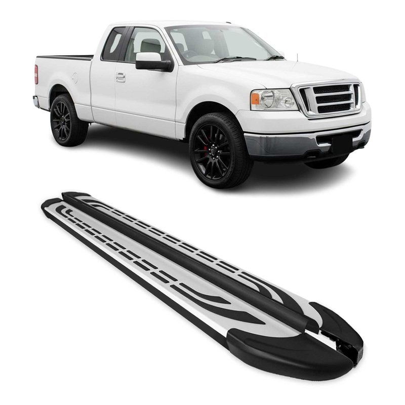 2004-2014 Ford F-150 Super Cab Nerf Bar Side Step Running Boards Alu 2x