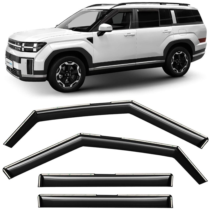 Clim Art Wind Deflectors for Hyundai Santa Fe 2024-2026 In-channel Dark Smoke 4x