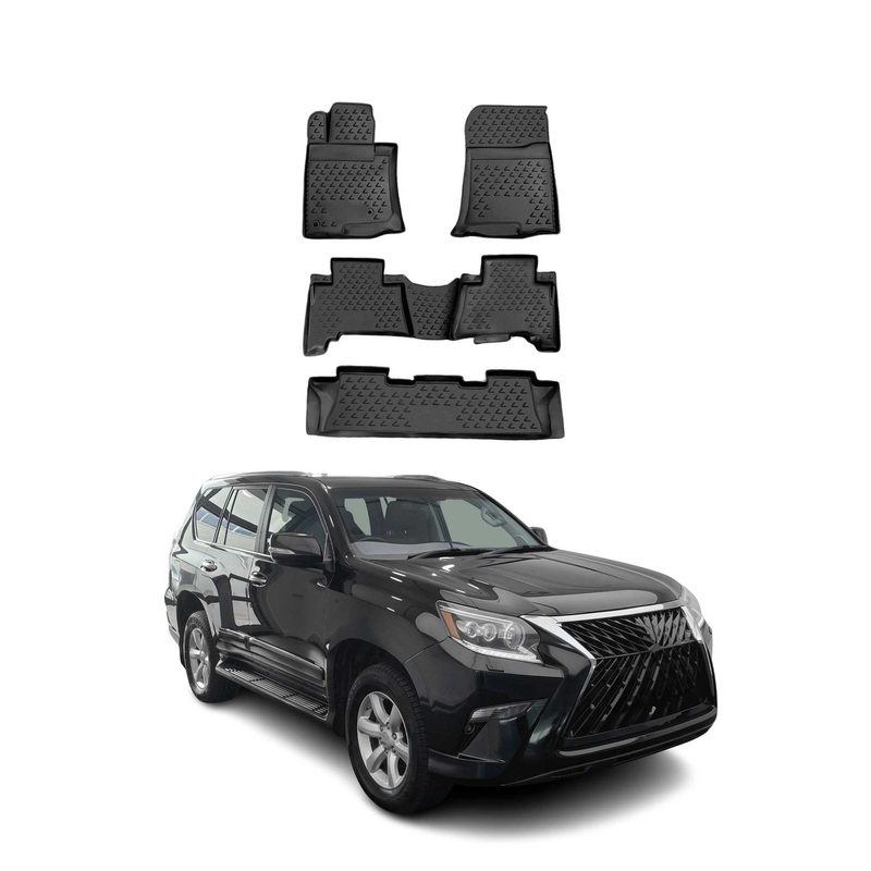 2010-2024 Toyota 4Runner Floor Mats Liners Full Set All Weather Black